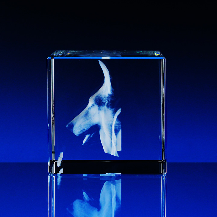 3D fotka ve skle boční pohled 