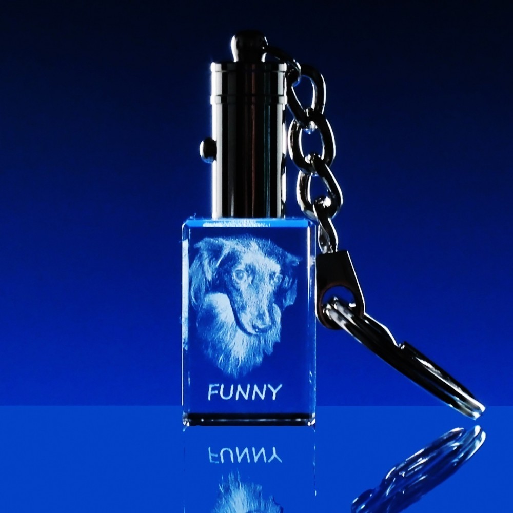 Klíčenka - modré LED světlo 30x20x15 mm