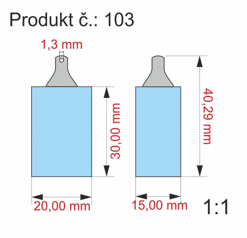 Přívěsek na klíče 30x20x15mm