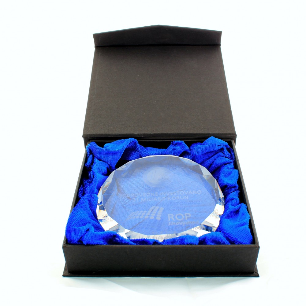 Skleněná plaketa 65x70x22 mm