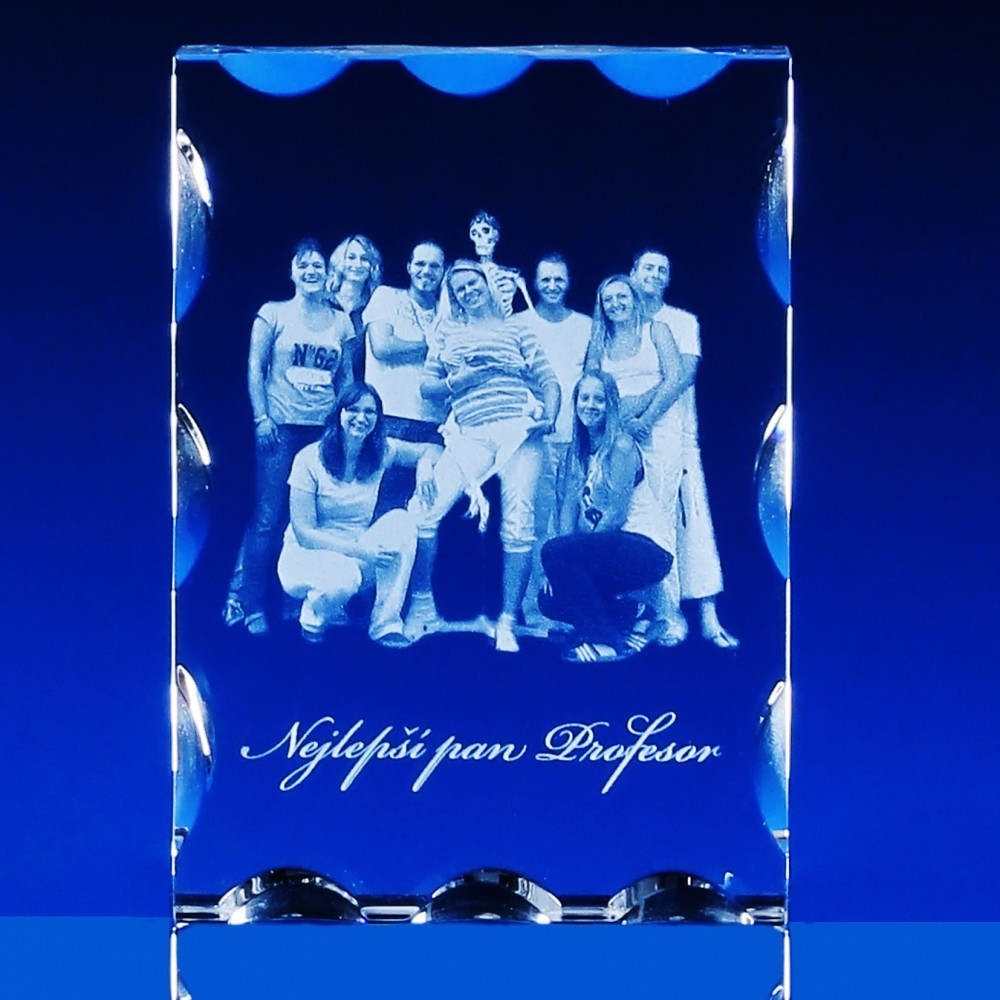 Skleněná plaketa 100x70x20 mm