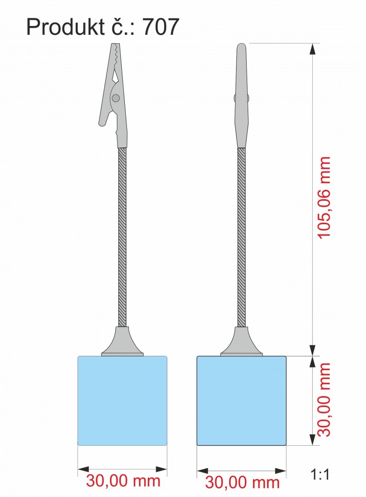 Clip na vizitku nebo fotografii 135x30x30mm