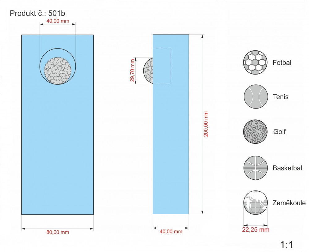 Skleněná trofej 250 mm