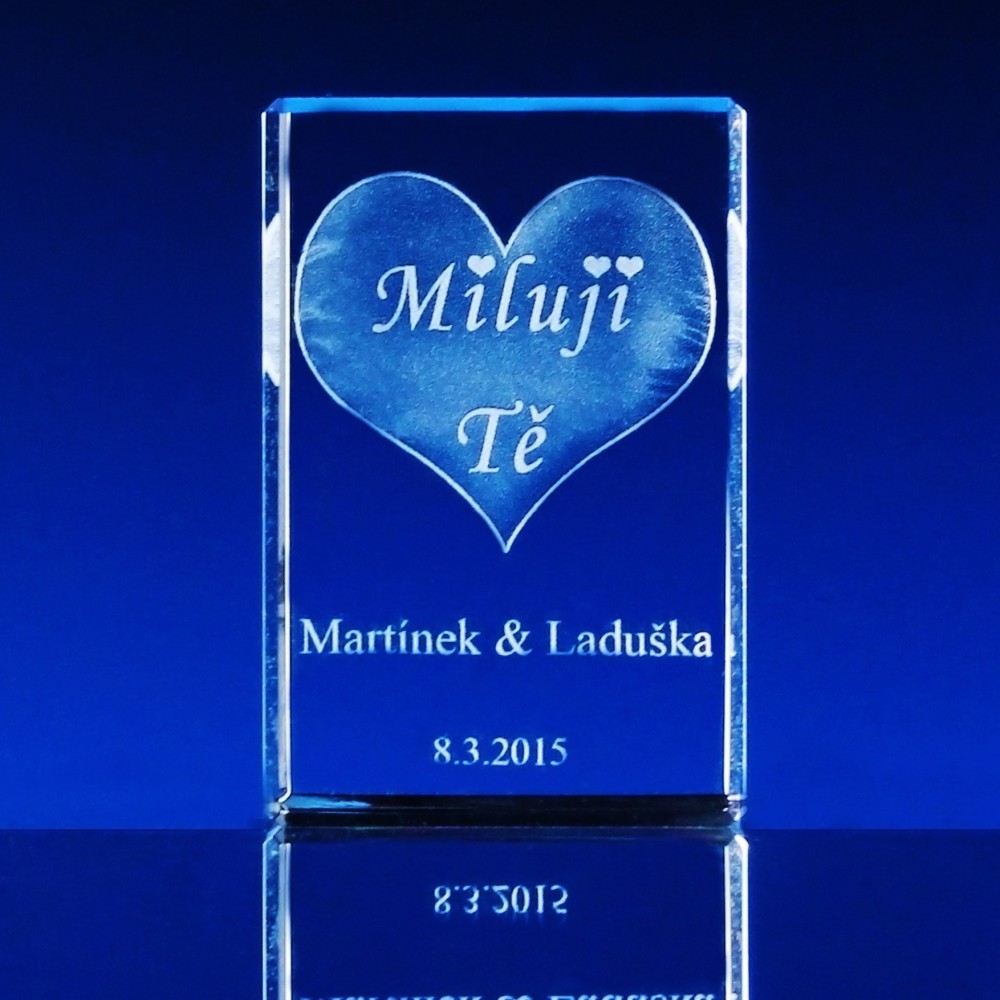 2D foto Těžítko s vlastní fotkou kvádr 80x50x50 mm