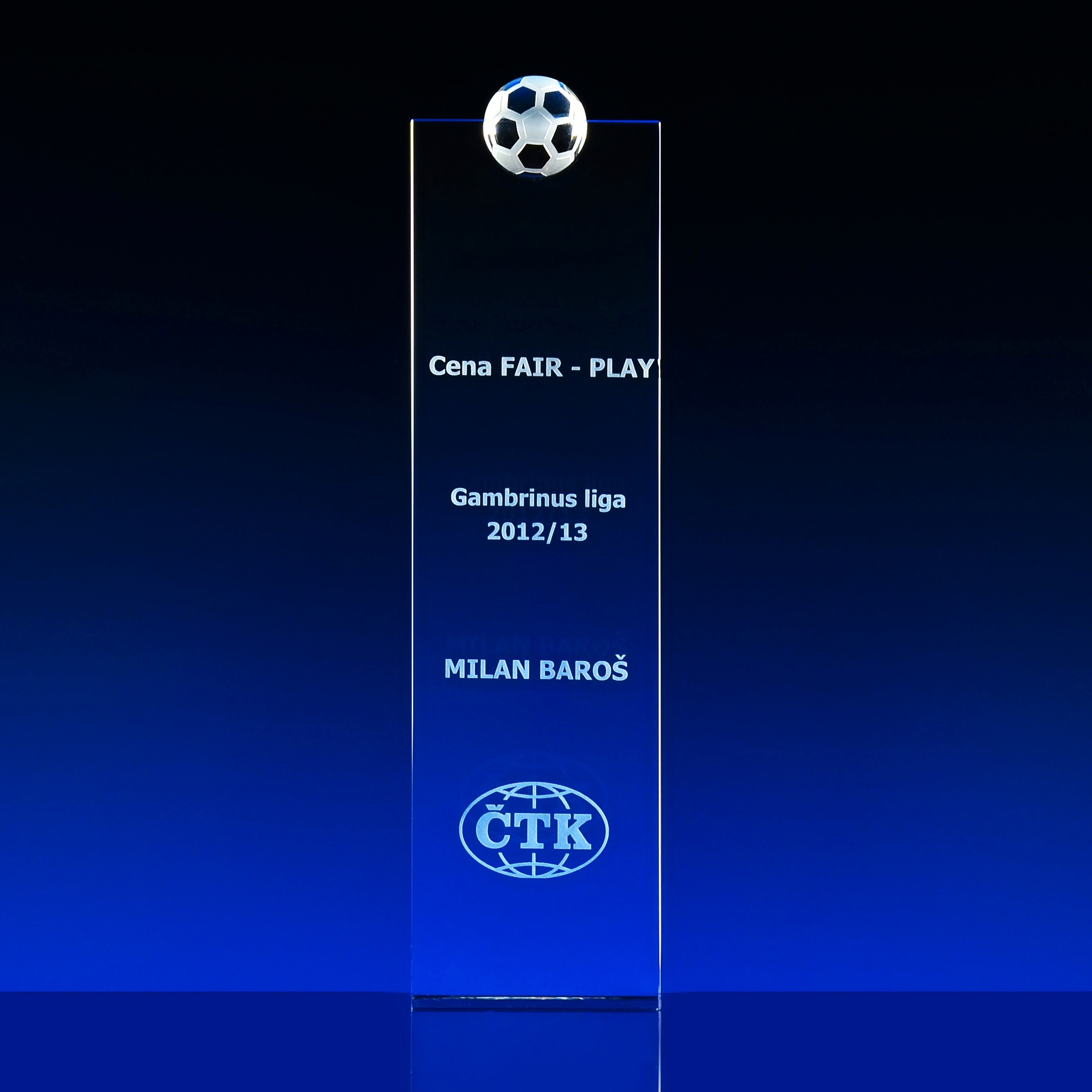 Skleněná trofej 250 mm