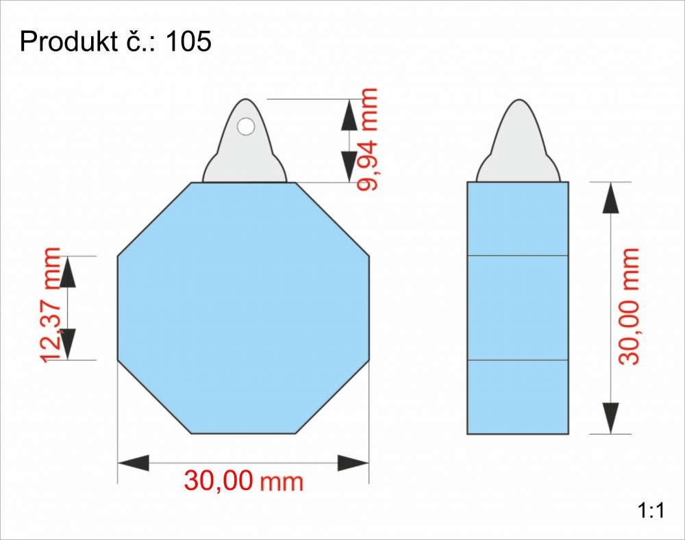 2D foto Přívěšek na klíče s vlastní fotkou 2D skleněný 30x30x12 mm