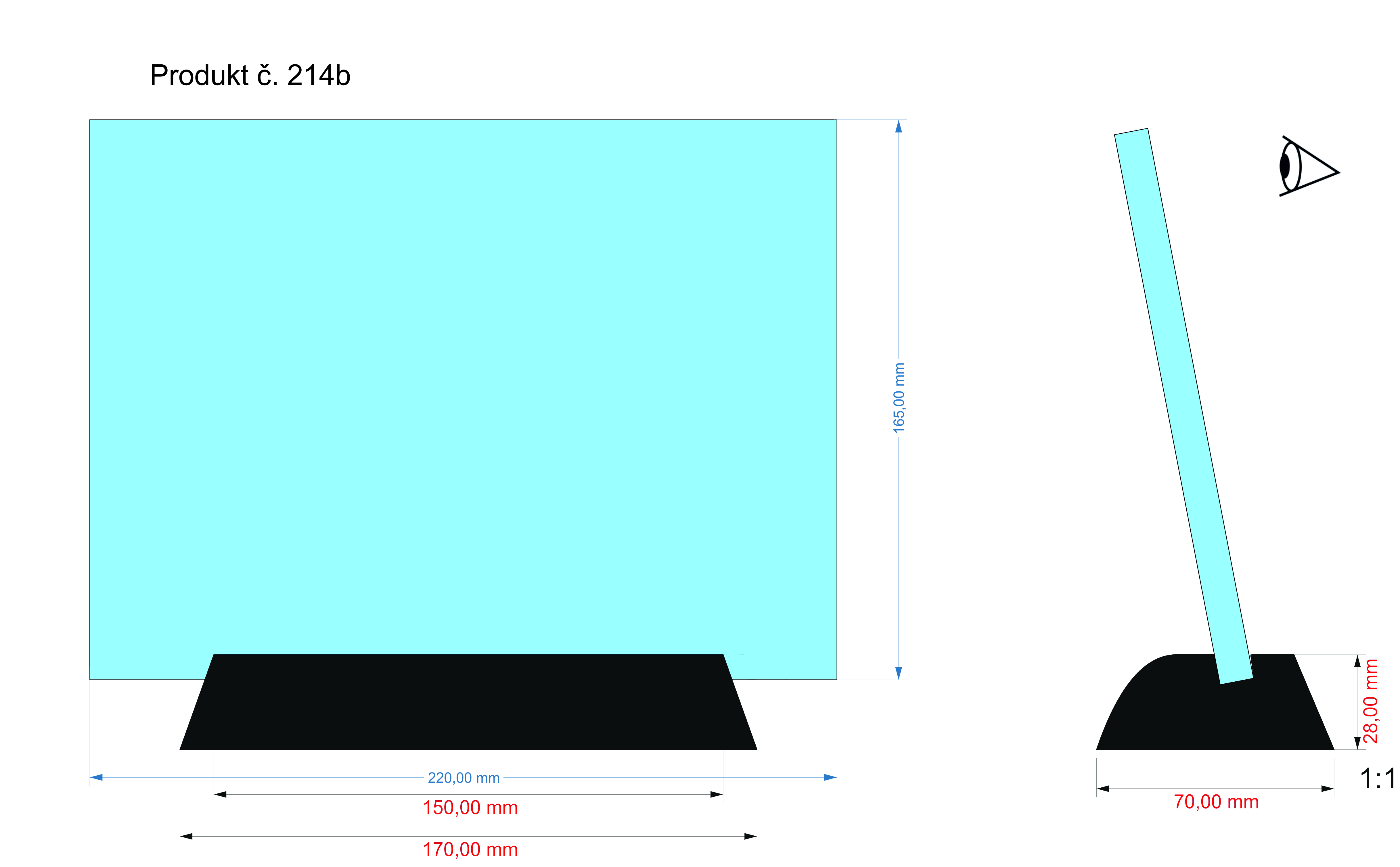 2D foto Skleněná plaketa s LED stojanem 165x220x9mm