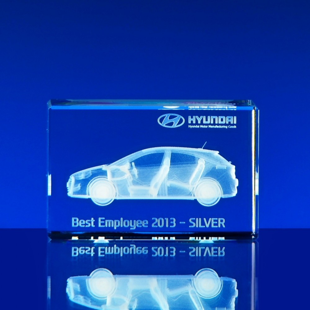 Těžítko skleněný kvádr 100x60x60 mm