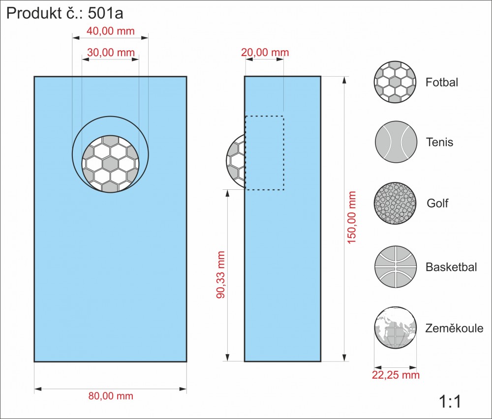 Skleněná trofej 150 mm