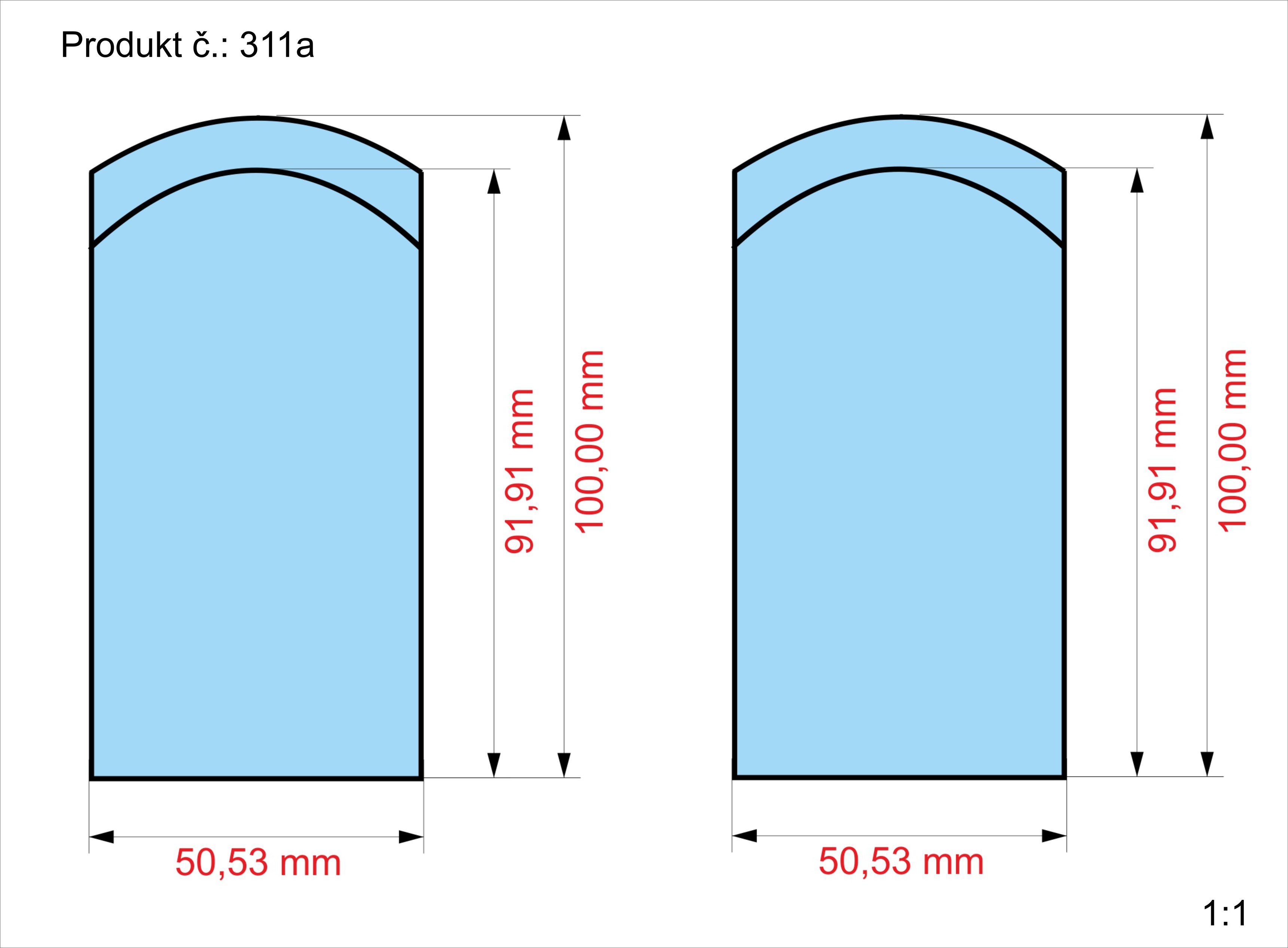 Skleněný krystal - Jan Křtitel 100x50x50 mm
