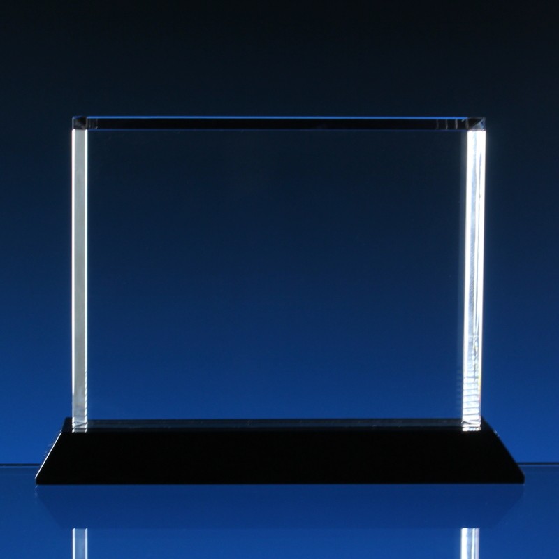 2D FOTO Skleněná plaketa s podstavcem z černého skla 150x200x20mm