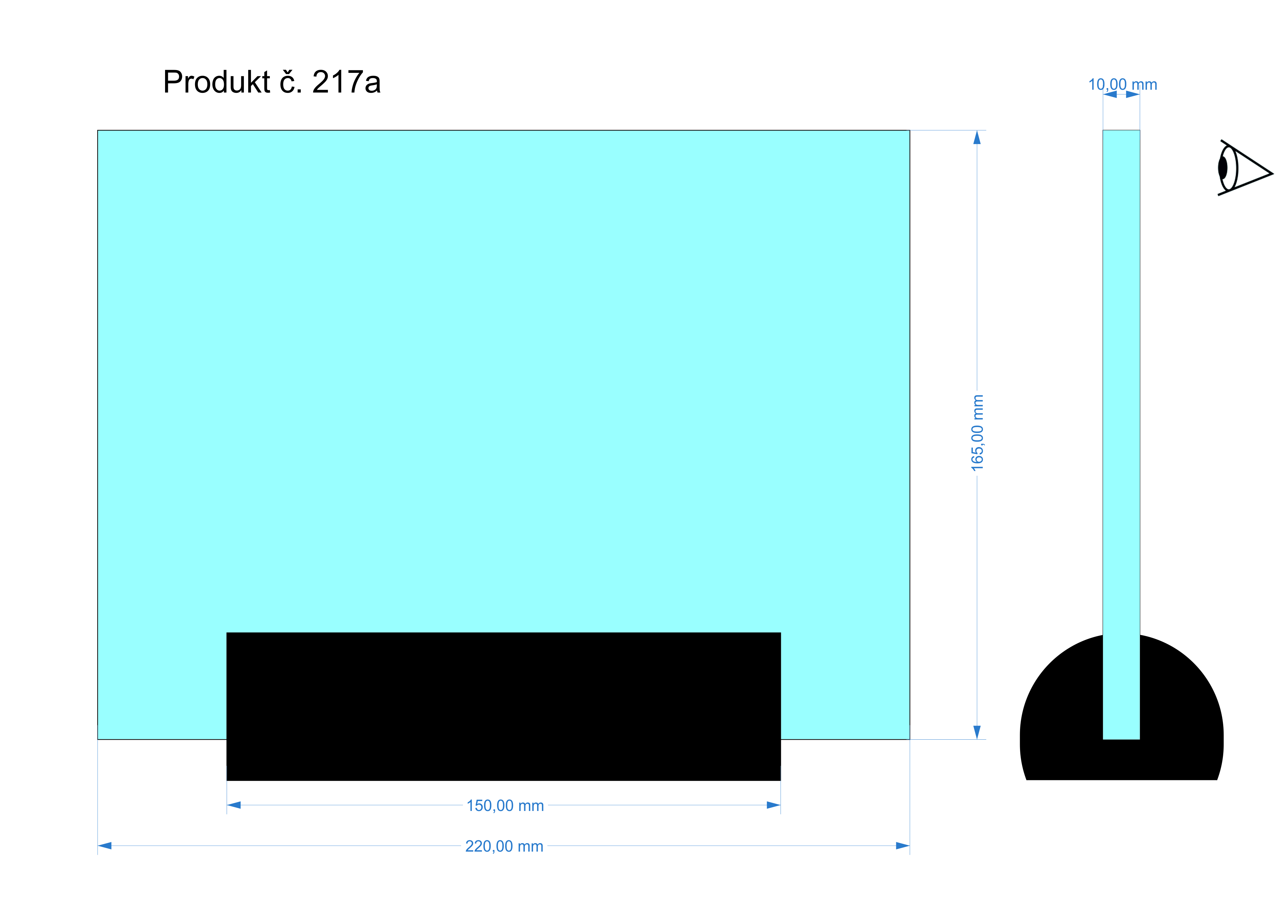 2D FOTO Skleněná plaketa s dřevěným podstavcem 220x165x10 mm