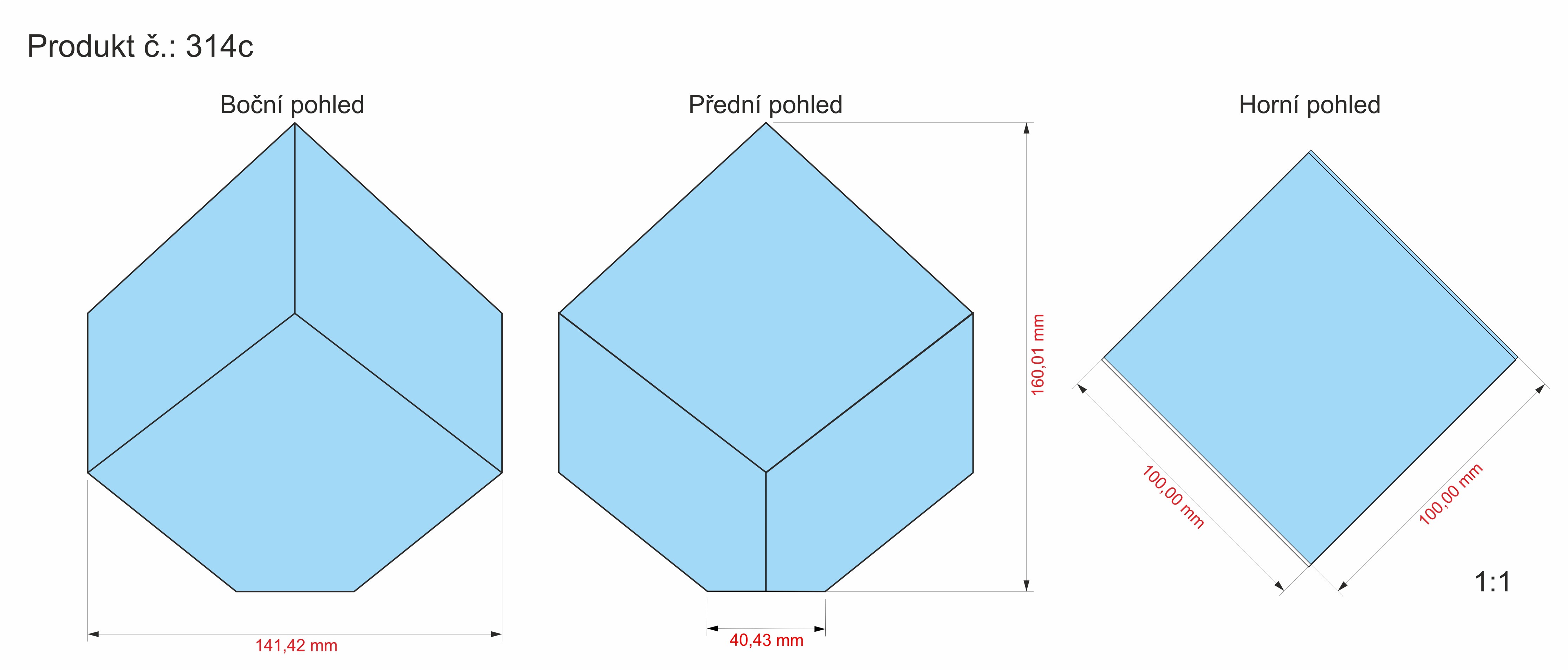 Skleněné těžítko krychle 100x100x100 mm