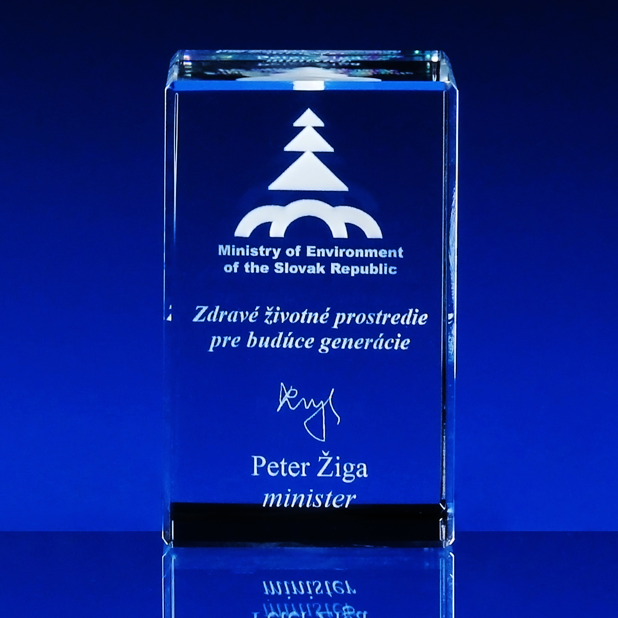 Těžítko skleněný kvádr 100x60x60 mm