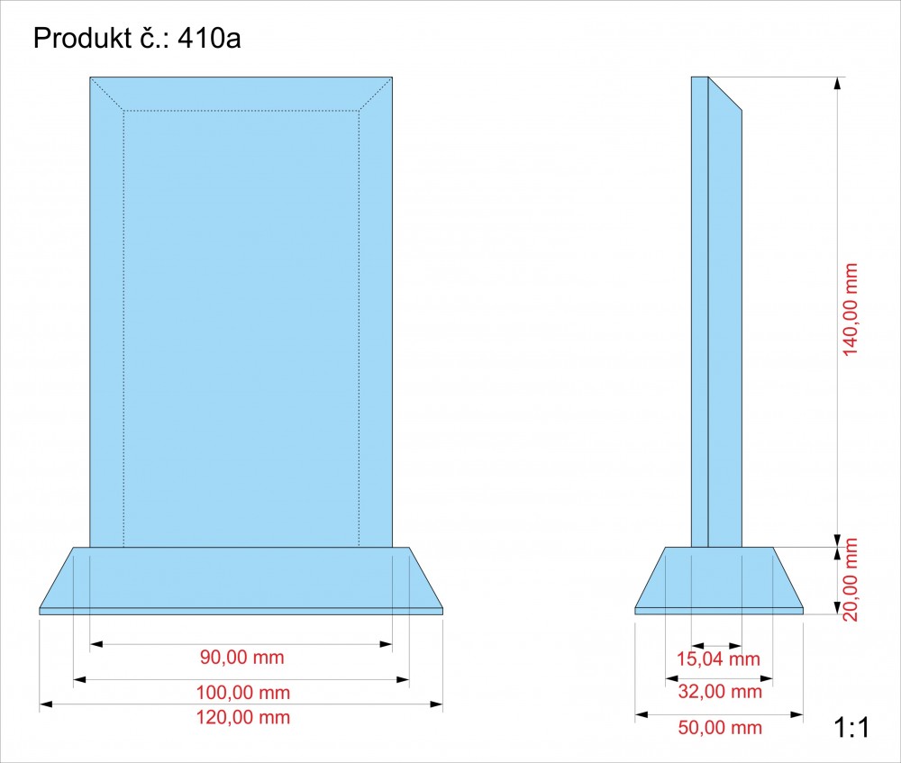 2D FOTO Skleněná plaketa 160X90X20 mm