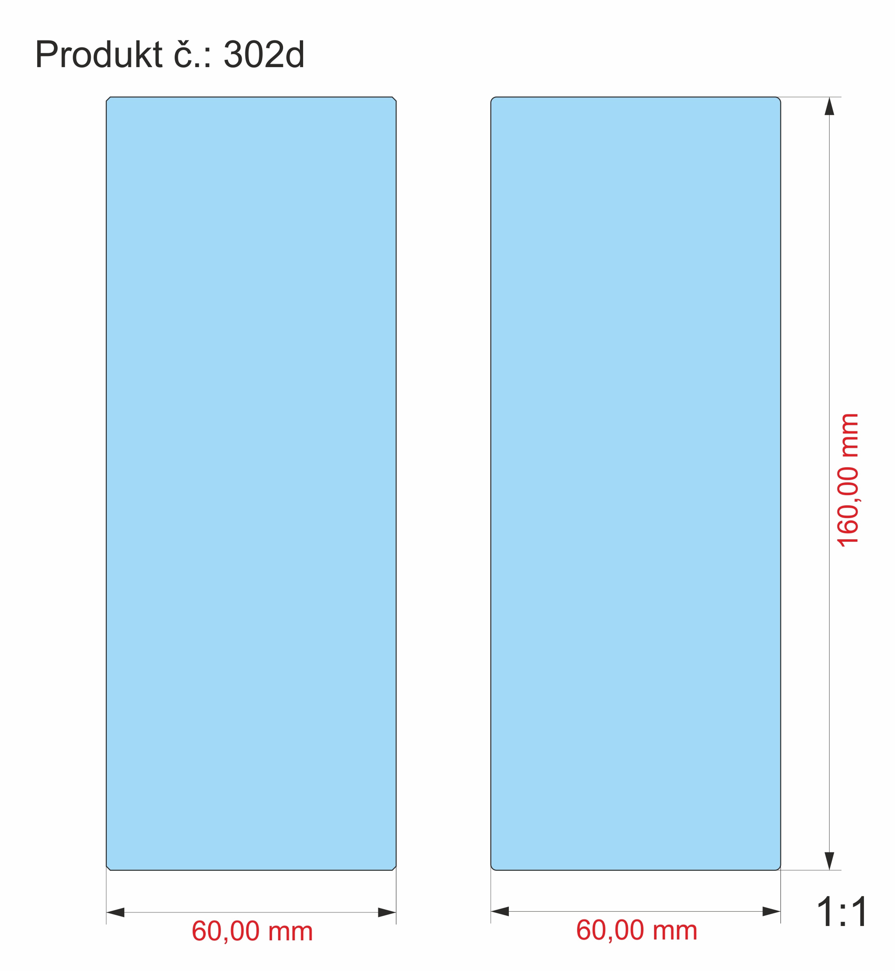 Skleněný kvádr 160x60x60 mm