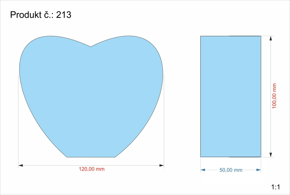 3D Skleněné srdce s fotkou 100x120x50 mm