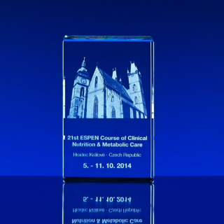 Skleněný kvádr 130x70x60 mm