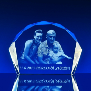 3D FOTO skleněný krystal  105x145x60 mm