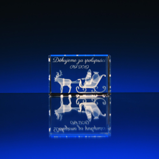 Těžítko Santa se soby 3D 60x40x40 mm