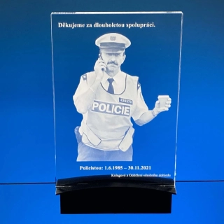 2D foto Skleněná plaketa s LED stojanem 165x220x9mm