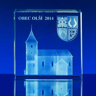 Skleněná krychle 100x100x100 mm