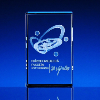 Těžítko skleněný kvádr 100x60x60 mm