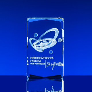 Skleněné těžítko kvádr 80x50x50 mm