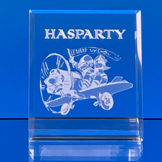 Skleněná plaketa 90x75x10 mm