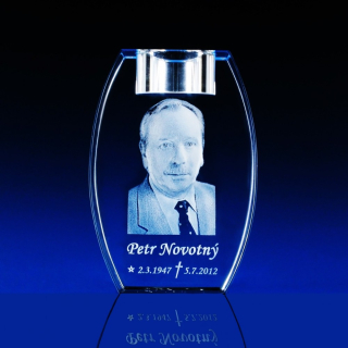 2D foto skleněný svícen 120x80x55mm